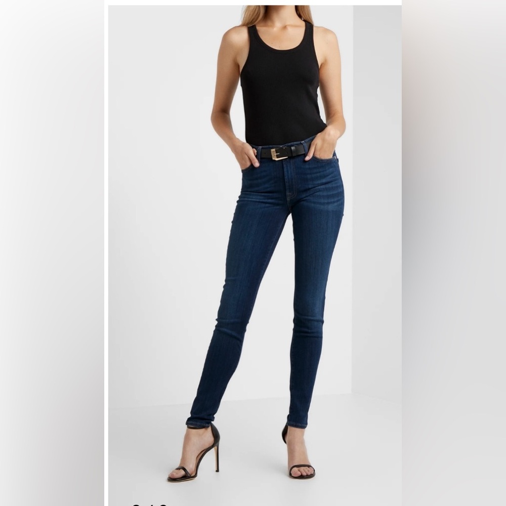 7 For All Mankind Mid Rise Skinny Jeans in Dark Indigo size 29